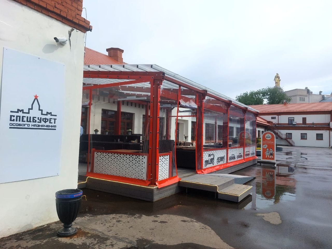 ПВХ шторы для летней террасы кафе в Городищах